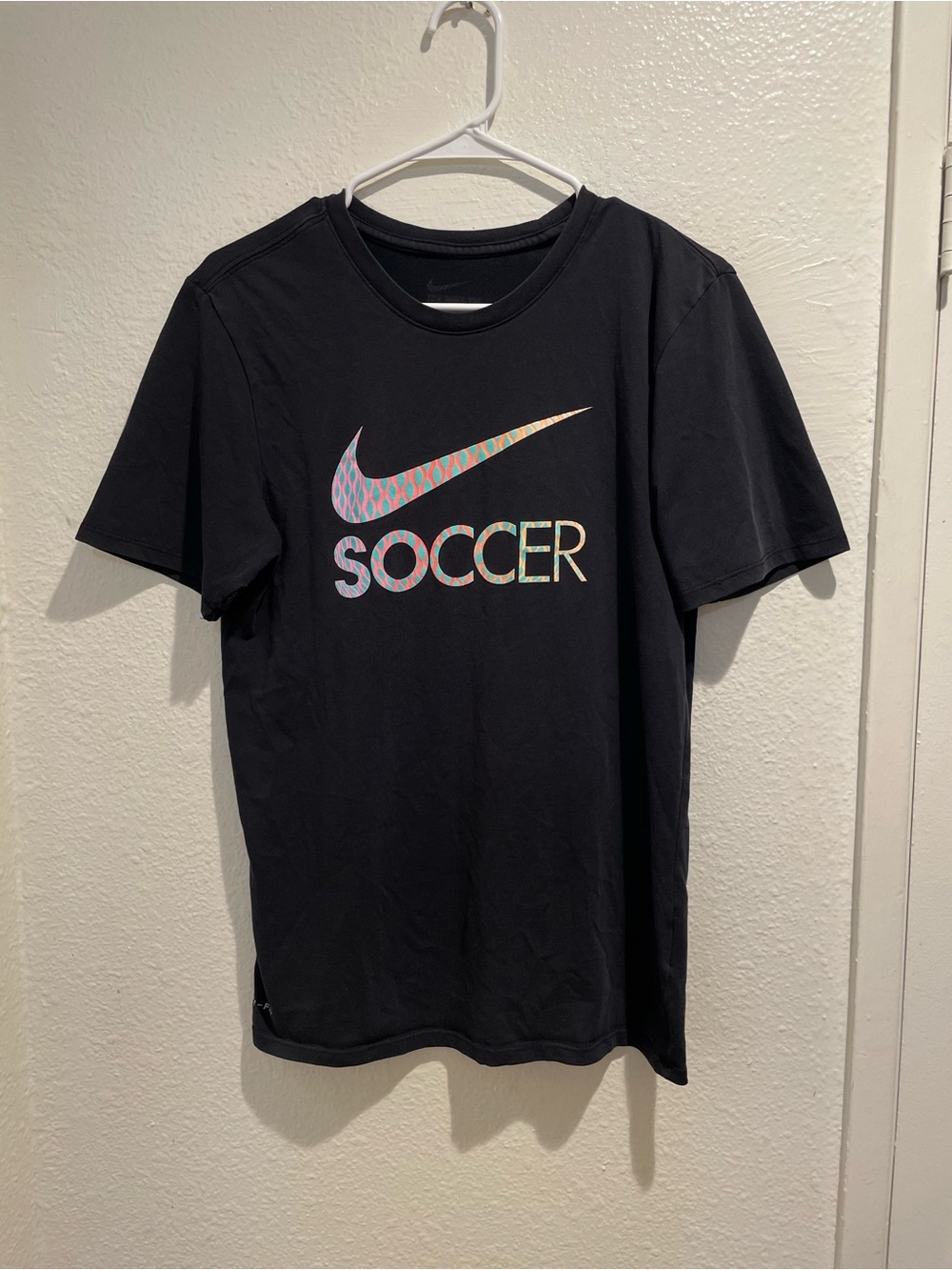 Nike Men's Small | Black Soccer Graphic Swoosh T-Shirt | S